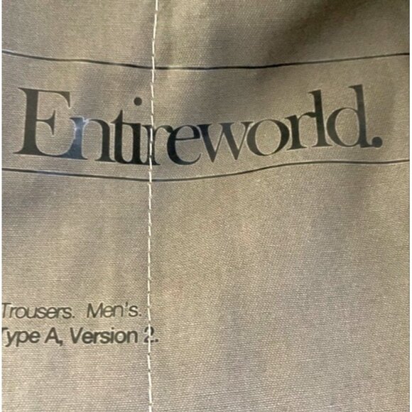 Entireworld. Straight-Leg Flat Front Cotton Pants 28 Button Pockets Beige Stone - Picture 8 of 8